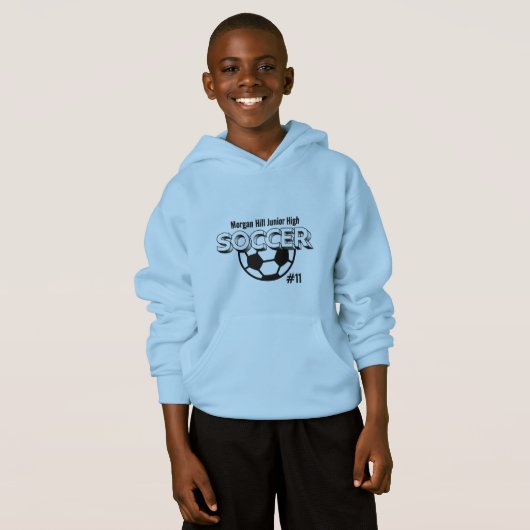 サッカーフード付きスウェットシャツ、チームゲームデイスウェットシャツ (正面フル)