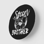 サッカーブラザーメンズファミリーマッチングチームプレーヤーSoc ラウンド壁時計 (傾斜)