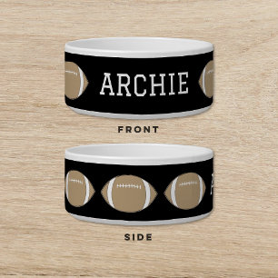 サッカーブラック金ゴールドドッグキャットペット ボウル