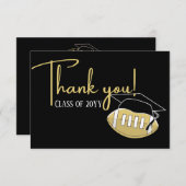 サッカーブラック金ゴールドバレーボール卒業 サンキューカード (正面/裏面)