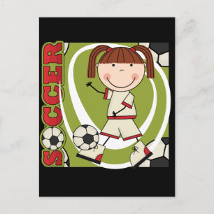 サッカーブルネット女子Tシャツとギフト ポストカード