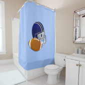 サッカーブルー シャワーカーテン (インサイチュ)