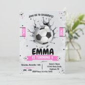 サッカープリンセス ピンクの誕生日招待状 招待状 (スタンド正面)