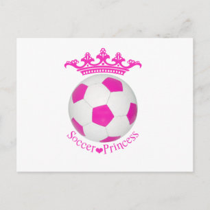 サッカープリンセス、ピンクサッカーボール ポストカード