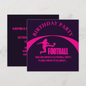 サッカープレイヤー女子、チーム、誕生日プレゼント 招待状 (正面/裏面)