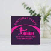 サッカープレイヤー女子、チーム、誕生日プレゼント 招待状 (スタンド正面)