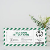 サッカープレゼントサプライズゲームチケット証明書 招待状 (スタンド正面)