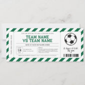 サッカープレゼントサプライズゲームチケット証明書 招待状 (正面)