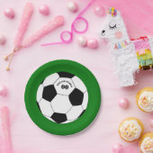 サッカープレート、サッカーのボール（名前と番号） ペーパープレート (パーティー)