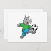 サッカープレーヤーとしてのサイとサッカーボール ポストカード (正面/裏面)
