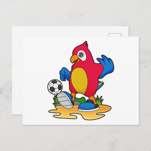 サッカープレーヤーとしてのパラオットとサッカーボール ポストカード (正面/裏面)
