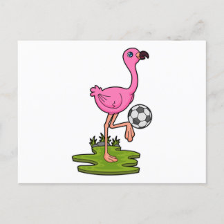 サッカープレーヤーとしてのフラインゴとサッカーボール ポストカード