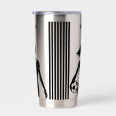 サッカープレーヤーガールサッカーガール誕生日 保温保冷タンブラー (右面)