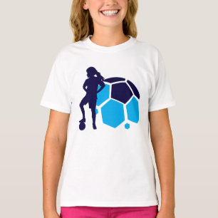 サッカープレーヤーガール,誕生日ギフト,チーム Tシャツ