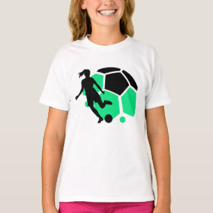 サッカープレーヤーガール,誕生日ギフト,チーム Tシャツ