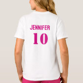サッカープレーヤーガール，誕生日ギフト，チーム Tシャツ (裏面)