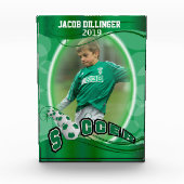 サッカープレーヤーデザイン- DIY写真テンプレート フォトブロック (正面)