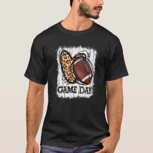 サッカープレーヤーマムヒョウ漂白ゲームデイ足 Tシャツ