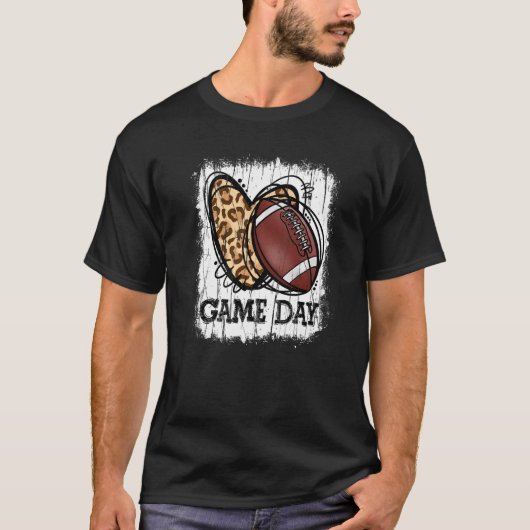 サッカープレーヤーマムヒョウ漂白ゲームデイ足 Tシャツ (正面)