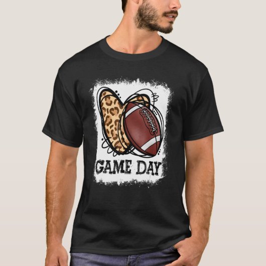 サッカープレーヤーマムヒョウ漂白ゲームデイ足 Tシャツ (正面)