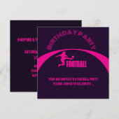 サッカープレーヤー女子、チーム、誕生日プレゼント 招待状 (正面/裏面)