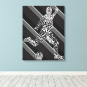 サッカープレーヤー言語タイポグラフィ キャンバスプリント (インサイチュ (ウッドフロア))