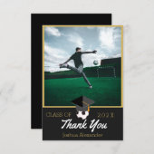 サッカープレーヤー 現代写真 卒業クラス サンキューカード (正面/裏面)