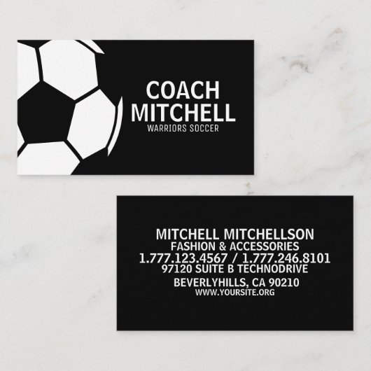 サッカープロブラック 名刺 (正面/裏面)