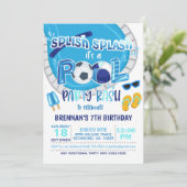 サッカープールパーティの招待状 – 少年 招待状 (スタンド正面)