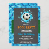 サッカープールパーティの招待状 招待状 (正面/裏面)