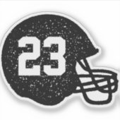 サッカーヘカスタムルメットのナンバーブラック シール (正面)