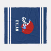 サッカーヘルメットキッズパーソナライズされた フリースブランケット (正面(横))