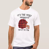 サッカーヘルメットサッカー今日プレイドクリスマス Tシャツ (正面)