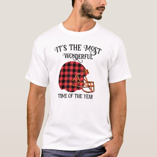 サッカーヘルメットサッカー今日プレイドクリスマス Tシャツ (正面)