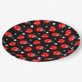 サッカーヘルメットスポーツレッドブラックパターン ペーパープレート (アングル)