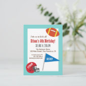 サッカーヘルメットスポーツ子供の誕生日パーティー 招待状 (スタンド正面)