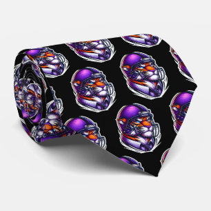 サッカーヘルメット付きタイガーベンガルマスコット ネクタイ