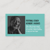 サッカーヘルメット&ゴール、サッカーコーチフォト 名刺 (裏面)