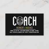 サッカーヘルメット、サッカー、サッカーコーチ写真 名刺 (正面)