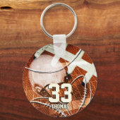 サッカーヘルメットgridiron彼の名前grungy キーホルダー (正面)