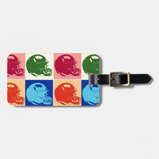 サッカーヘルメッポップ・アートのトアート旅行荷物タグ ラゲッジタグ (正面横)