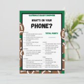 サッカーベビーシャワーゲーム，サッカー – 編集可能な名前， 招待状 (スタンド正面)