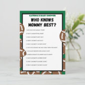 サッカーベビーシャワーゲーム，サッカー – 編集可能な名前， 招待状 (スタンド正面)