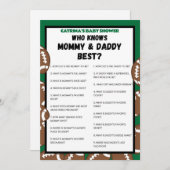 サッカーベビーシャワーゲーム，サッカー – 編集可能な名前， 招待状 (正面/裏面)