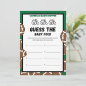 サッカーベビーシャワーゲーム，サッカー – 編集可能な名前， 招待状 (スタンド正面)