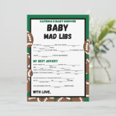 サッカーベビーシャワーゲーム，サッカー – 編集可能な名前， 招待状 (スタンド正面)