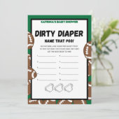 サッカーベビーシャワーゲーム，サッカー – 編集可能な名前， 招待状 (スタンド正面)