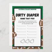 サッカーベビーシャワーゲーム，サッカー – 編集可能な名前， 招待状 (正面/裏面)