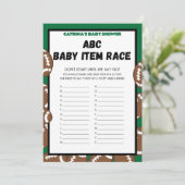 サッカーベビーシャワーゲーム，サッカー – 編集可能な名前， 招待状 (スタンド正面)