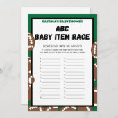 サッカーベビーシャワーゲーム，サッカー – 編集可能な名前， 招待状 (正面/裏面)